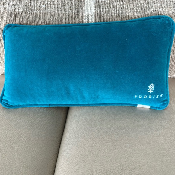 Vibrant Striped needlepoint Pillow with Humorous Text by Furbish NWOT - Picture 2 of 3